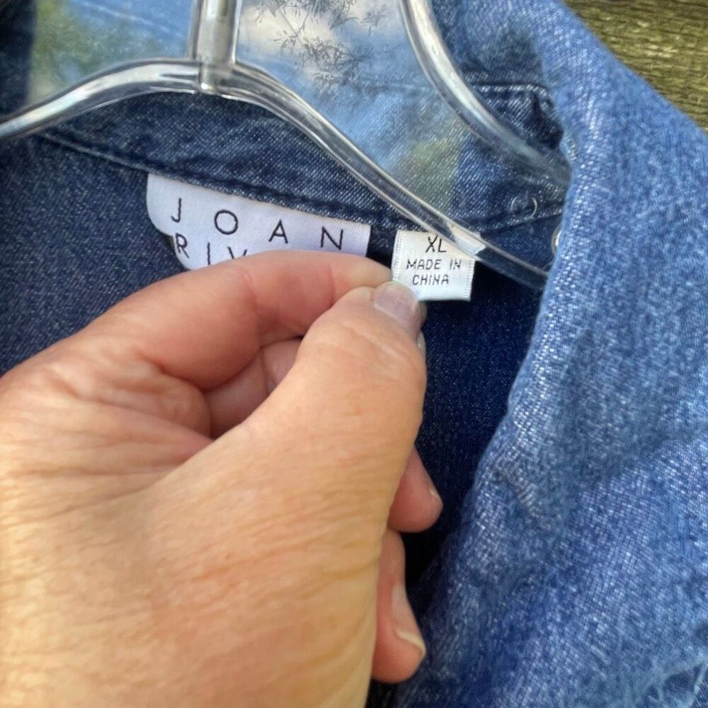 Joan Rivers size XL button front denim jacket. - Picture 7 of 8